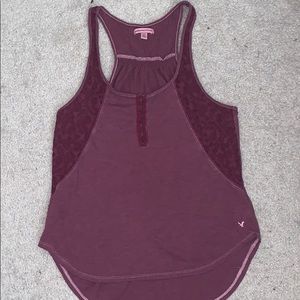 American Eagle burgundy racerback tank top